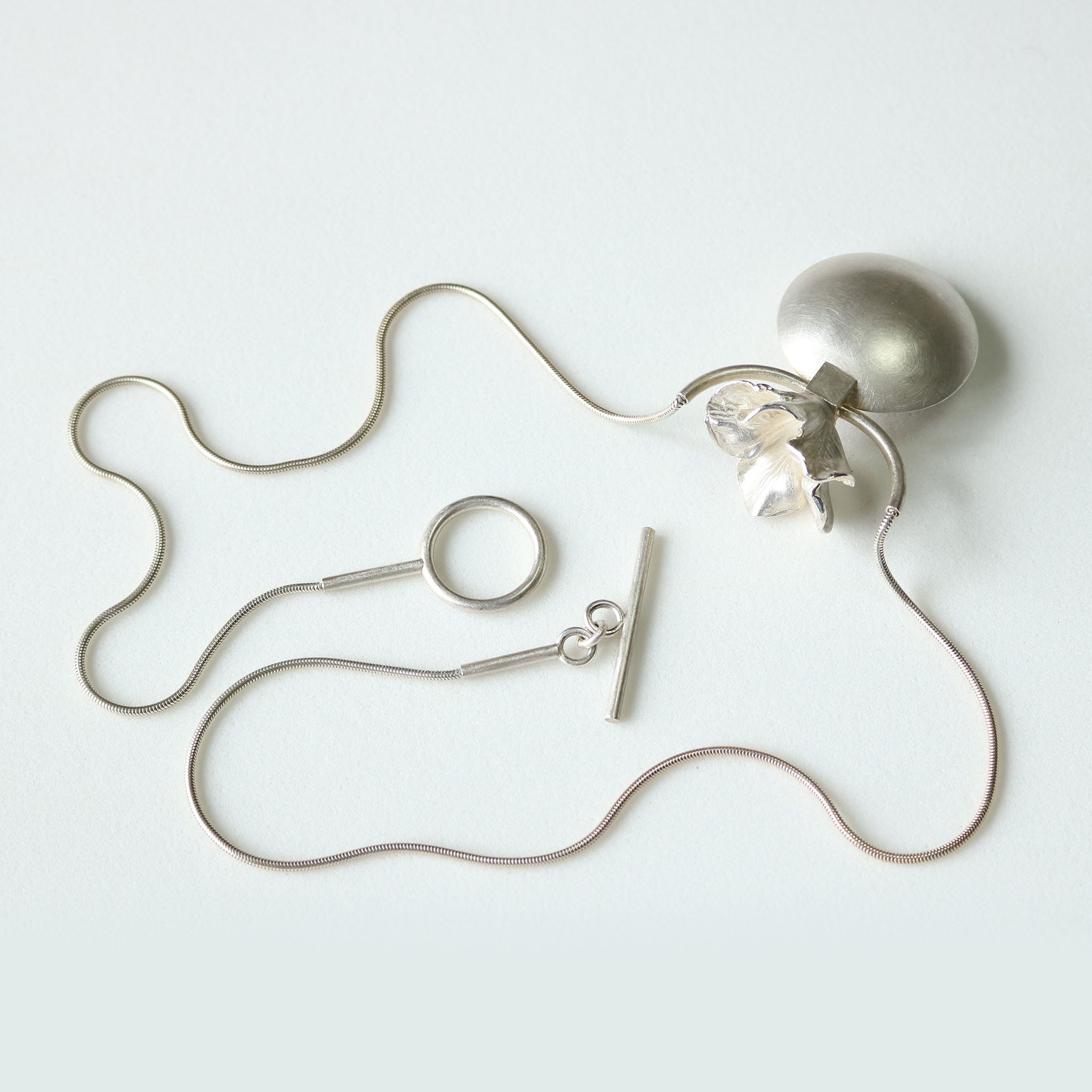Sterling Silver Perfume Flask Pendant Necklace